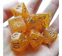 Golden Bee Dice Set - Honey DND Polyhedral Dice for Dungeons and Dragons, Hello Bees Amber Tabletop RPGs