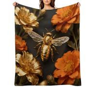 Golden Bee Flannel Throw Blanket Super Soft Lightweight Throw Blanket Fuzzy Comfy Flannel Blankets Warm Plush Throw Blankets for Couch Sofa Bed 30"x40"