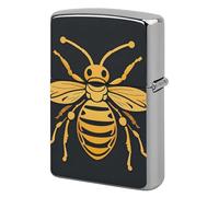 Golden Bee Insect Pattern Lighter Case Double-Sided Graffiti Lighter Holder - Metal Lighters Protective Cover, Universal Fit for Standard Lighters, Stylish Gift for Men & Women