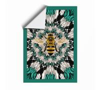 Golden Bee Mandala Geometric Unframed Wall Art Print A2 (59.4×42cm), Wall Decor for Living Room, Bedroom, Office & Home, Art Gift