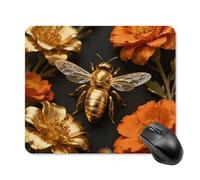 Golden Bee Mouse Pad Cute Square Mouse Mat Leather Non-Slip Rubber Base Mousepad Waterproof Computer Mouses Pad for Laptop Wireless Mouses Keyboard Home Office 25 * 30cm