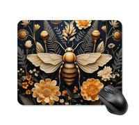 Golden Bee Mouse Pad Square Laptop Mouse Mat Cute Computer Mousepad Keyboard Pad Non-Slip Desk Pads for Gaming Office Work Home 20 * 25cm