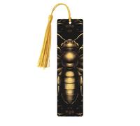 Golden Bee Unique Double-Sided Artwork Printed Wooden Bookmarks, Artistic Book Accessories Birthday Presents for Men Women Presents for Book Lovers