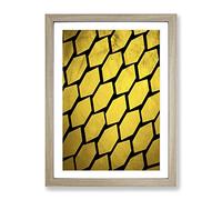 Golden Beehive Modern Framed Print | A2 Oak Framed Wall Art | Ready to Hang | Modern Nature Picture | Living Room Bedroom Lounge Office