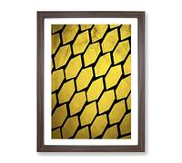 Golden Beehive Modern Framed Print | A4 Walnut Framed Wall Art | Ready to Hang | Modern Nature Picture | Living Room Bedroom Lounge Office
