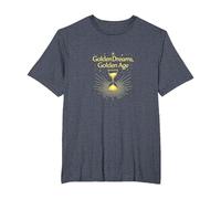 Golden Birthday Dreams: Elegant Hourglass Celebration T-Shirt, Men's Big and Tall, Heather Blue, 6X Tall