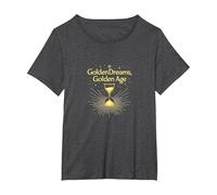 Golden Birthday Dreams: Elegant Hourglass Celebration T-Shirt, Women's Plus, Dark Heather Grey, 6X