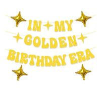 Golden Birthday Party Decoration In My Golden Birthday Era Banner Star Foil Balloons for Party Wedding Baby Showers Graduation Decoration