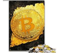 Golden Bitcoin Jigsaw Puzzles for Adults 1000 Pieces, Suitable for People Aged 14 And Above Home Decoration Gift Ideas (26x38cm)