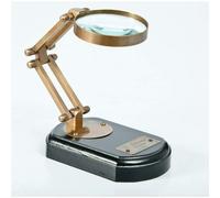 Golden & Black Decor Magnifying Glass Nautical Table Magnifying Brass Wood Base 7.6 x 7.6 x 20.3 Centimeters Marine Magnifier Gift