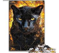 Golden Black Leopard JigsawPuzzle 1000 Pieces for Teenagers, for And 14 Years And over Brainteaser Family Games Christmas Birthday Gifts (26x38cm)