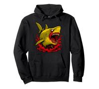 Golden Blood Shark Raging Predator Horror Ocean Art Pullover Hoodie