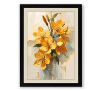 Golden Bloom Arrangement Botanical Framed Wall Art Print A3 (42×29.7cm) Black, Wall Decor for Living Room, Bedroom, Office & Home, Ready to Hang, Art Gift