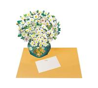 Golden Bloom White Daisy 3D Pop Up Vase Greeting Card