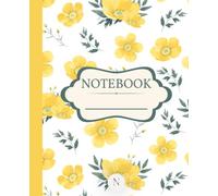 Golden Blossom Sketch Composition Notebook: Blank Page Notebook for Sketching, Drawing, Journaling & Creative Ideas | Yellow Floral Cover | 100 Pages | 7.5 x 9.25