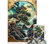 Golden Bonsai Sanctuary Jigsaw 1000 Pieces for Teenagers Improve Overall Mental Performance Mindful Soothing Leisure Game (50x75cm)