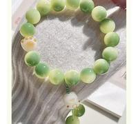 Golden Branches Jade Leaves Gingko Bracelet for Women - Gold Color Floral Vine Bangle, Lucky Gift with Faux Pearl Earrings(A)