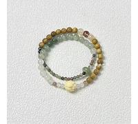 Golden Branches Jade Leaves Gingko Bracelet for Women - Gold Color Floral Vine Bangle, Lucky Gift with Faux Pearl Earrings(E)