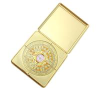 Golden Brass Chinese Compass with Precision Dial for Orientation | Retro Chinese Style, Portable Divination Tool, Office Altar Placement, Giftable Decor for Campers and Hikers