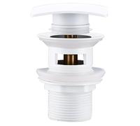 Golden Brass Sink, Black & White, Square Pop-Up Drain, Easy to Clean, Kitchen & Bathroom Plumbing Fixtures, Modern Design, White O, B