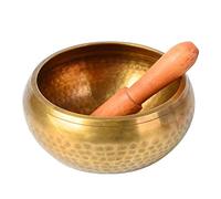 Golden Brass Tibetan Meditation Singing Bowl Manual Tapping Craft
