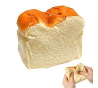Golden Bread Squishy Like Realistic Toast Shape Palm Sized Portable Quiet Fidget For Desk Bag Travel Calm Focus Home Gift