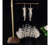 Golden Bridal Tiara Crown for Women - Wedding Hair Jewelry, Princess Diadem, Bridal Hair Accessories, Luxury Queen Crown(White) (Amber One Set)