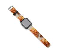 Golden-brown Croissants Silicone Smartwatch Replacement Bands Compatible with IWatch Wristbands Strap