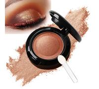 Golden Brown Eyeshadow Palette with Pearl Shimmer & Waterproof Formula - Silky Blendable Powder for Radiant Metallic Glow, Compact with Mirror and Brush for Daily Wear and Travel