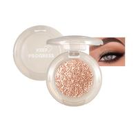 Golden Brown Glitter Eyeshadow, Champagne Gold Eyeshadow Single Shimmer Fine Powder, Shiny Eye Shadow & Face Highlighter Highly Pigmented Blendable Multiuse Eye Glitter Makeup
