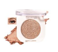 Golden Brown Glitter Pressed Powder Eyeshadow - Waterproof Long-Lasting Shimmer & Sparkle Compact For Day To Night Wear, Vegan Highly Pigmented Reflective Single Cake Eye Makeup