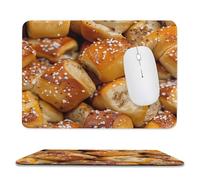 Golden Brown Pretzels Trendy Gaming Mouse Pad Rubber Base Non-Slip Large Desk Mat Home Office 7.9"x9.4"