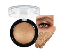 Golden Brown Single Eyeshadow, Metallic Shimmering Pressed Powder Eyeshadows, Highly Pigmented Baked Eye shadow Long Lasting Waterproof Eye Shadows, Gift for Women & Girls