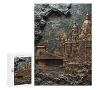 Golden Budapest City Stone Relief Hobby Jigsaw Puzzle for Adults, 300 PCS, An Enjoyable Family Activity for Time Spent Together, at Home