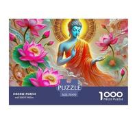 Golden Buddha on Lotus Throne with Cranes High Grade Cardboard Fun Challenging Game, Perfect for Relaxing After Work And Busy Days 70x50cm/1000pcs