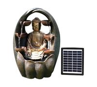 Golden Buddha Solar Water Fountain Feature Garden Greatness Bronze 1 Pack