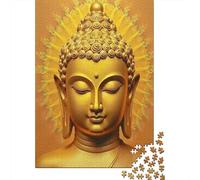 Golden Buddha Statue 1000 Pc Sturdy Cardboard Jigsaw Puzzle Bundle Couple Partners Fun Challenge Brain Training Gifts Gift Idea 52x38cm/1000pcs