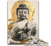 Golden Buddha Statue Jigsaw Puzzles 1000 Pieces for Adults Teens,Learning Educational Toy for Is Ideal As A Gift for The Whole Family (38x26cm)