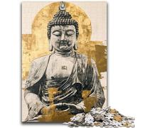 Golden Buddha Statue Jigsaws 1000 Pieces for Adults, Challenging Game Toys Every Piece Is Unique - Challenging Family Fun Game 50x75cm