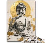 Golden Buddha Statue Jigsaws 1000 Pieces for Teenagers,Help The Brain Exercise Addictive Toys to Cultivate Patience Parent-child Interaction (50x75cm)