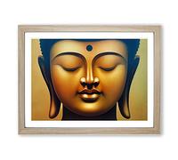 Golden Buddha Vol.1 Framed Print | A2 Oak Framed Wall Art | Ready to Hang | Modern Religious Picture | Living Room Bedroom Lounge Office