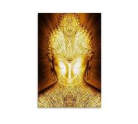 Golden Buddha Wall Art Poster Spiritual Enlightenment Print Abstract Meditation Decor Home Decor Artwork Zen Room Aesthetic Unique Gifts for Yoga Lovers Modern Art Gift 12x18inch(30x45cm) Unframed