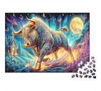 Golden Bull Fantasy 1000Pc Jigsaw Puzzles for Adults | Educational Game Decorated Bull Artwork Gift for Men & Women 52x38cm/1000pcs
