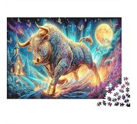 Golden Bull Fantasy Puzzle for Adults Psychedelic Horse in Cosmic Art Puzzle Fun And Challenging Family Game Gifts for Women, Gifts for Men 70x50cm/1000pcs