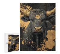 Golden Bull Wall Art Print Puzzle 1000 Teile Schwer Puzzle Spielzeug Lernspiel Impossible Herausforderungsspielzeug Für Erwachsene Kinder 500 PCS