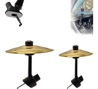 Golden Car Cymbal Set, 2pcs ABS Alloy Percussion Accessories Crash Resistant Air Vent Drum Crash Cymbal for All Vehicles Easy Clip-On Installation Musical Car Accessories