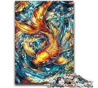 Golden Carp Jigsaw Puzzles for Teenagers 1000 Piece,Challenging Game And Family Play with Fully Interlocking Randomly Shaped Pieces (38x26cm)