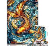 Golden Carp Jigsaw Puzzles for Teenagers 1000 Piece Puzzle,Decompressing Intellectual Educational Toy Secret Santa Gifts (38x26cm)