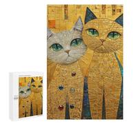Golden Cats Art Print-1 Puzzle 1000 Teile Schwer Puzzle Spielzeug Lernspiel Impossible Herausforderungsspielzeug Für Erwachsene Kinder 1000 PCS