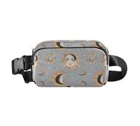 Golden Celestial Voodoo Style Fashionable Waist Bag Fanny Pack for Men Women Waterproof Crossbody Shoulder Bag with Adjustable Strap for Travel Shopping Running, Golden Celestial Voodoo style, One